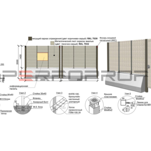 Тип 3Б Н(3) — Защитно-охранное ограждение